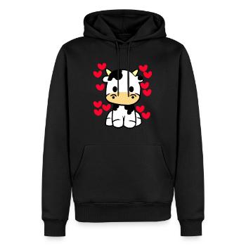 Kuh-reizendes T-Shirt - Valentinsgruß-Tagesnette Herzen - Männer Premium Bio Hoodie - Schwarz - Vorne - Nico (187cm)