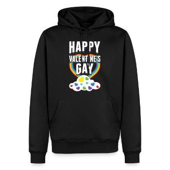 Glückliche Valentinsgruß-homosexuelle Regenbogen-Wolke romantisch - Männer Premium Bio Hoodie - Schwarz - Vorne - Nico (187cm)