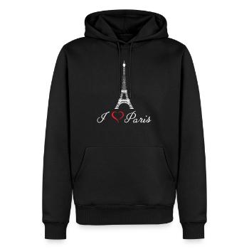 J'aime Paris Tour Eiffel France French Pride Cool - Sweat à capuche Premium bio Homme - noir - Devant - Nico (187cm)