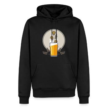 Beersplash - Männer Premium Bio Hoodie - Schwarz - Vorne - Nico (187cm)