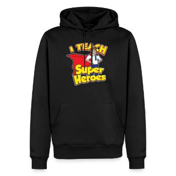 Journée des enseignants Super-héros Cadeau de l’enseignant - Sweat à capuche Premium bio Homme - noir - Devant - Nico (187cm)