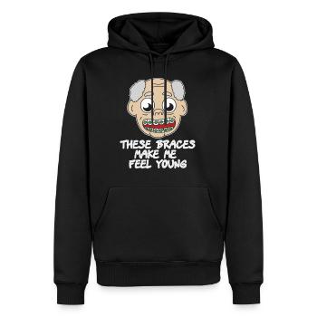 Zahnspangen Lustige Metallmund sexy Zahn Zahnarzt Zahnspange - Männer Premium Bio Hoodie - Schwarz - Vorne - Nico (187cm)