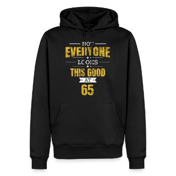 65th Birthday Gift Retro Sixty Five 65 Years - Men’s Premium Organic Hoodie - black - Front - Nico (187cm)