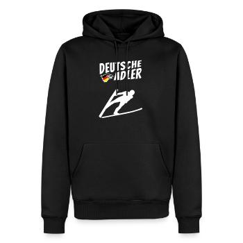 Skispringen Deutschland Skispringer Deutsche Adler - Männer Premium Bio Hoodie - Schwarz - Vorne - Nico (187cm)
