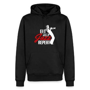 Eat Sleep Jazz Repeat Design Cool Cadeau pour - Sweat à capuche Premium bio Homme - noir - Devant - Nico (187cm)
