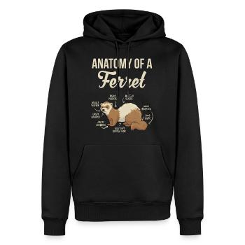 Frettchen Anatomie Lustige Tierliebhaber Pelzige Wildtiere - Männer Premium Bio Hoodie - Schwarz - Vorne - Nico (187cm)