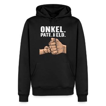 Onkel, Pate, Held, T Shirt, Geschenk - Männer Premium Bio Hoodie - Schwarz - Vorne - Nico (187cm)