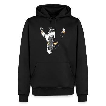 Chemise de pompiers pour pompier & pompier - Sweat à capuche Premium bio Homme - noir - Devant - Nico (187cm)
