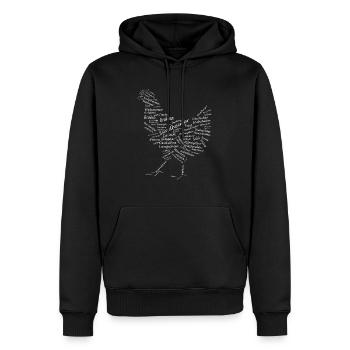 Poules poules - Sweat à capuche Premium bio Homme - noir - Devant - Nico (187cm)