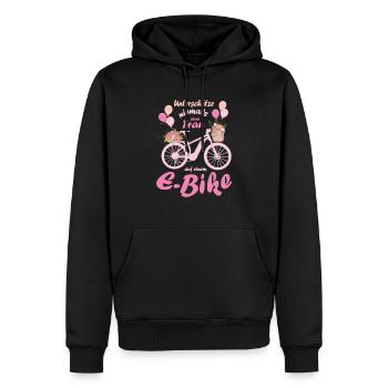 Damen E-Bike Mountainbike Damenrad Pedelec Rad - Männer Premium Bio Hoodie - Schwarz - Vorne - Nico (187cm)