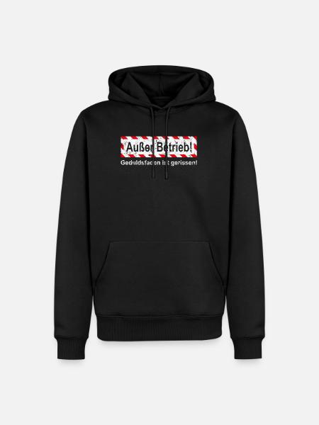 Außer Betrieb Geduldsfaden gerissen - Männer Premium Bio Hoodie - Schwarz