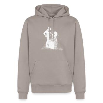 Tourneurs Drechselbank Drechsel - Sweat à capuche Premium bio Homme - taupe - Devant - Nico (187cm)