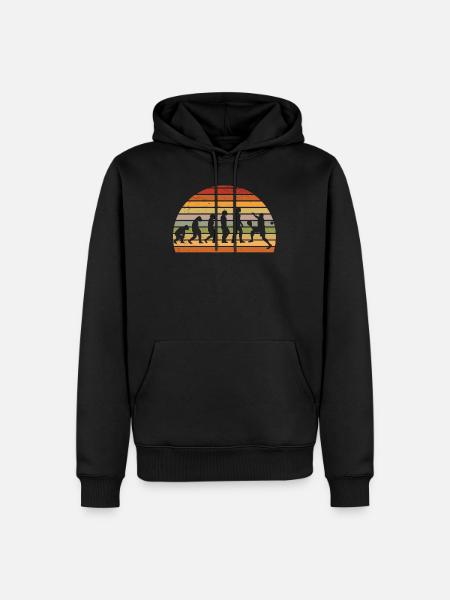 Jouer Padel Vintage Padel Evolution - Sweat à capuche Premium bio Homme - noir