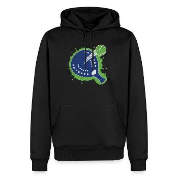 Padel Spieler Paddelschläger Sport Padel Vintage - Männer Premium Bio Hoodie - Schwarz - Vorne - Nico (187cm)