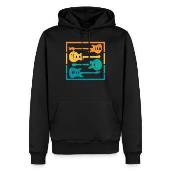 Guitare Électrique Guitares Électriques Guitare Électrique Basse Instrument - Sweat à capuche Premium bio Homme - noir - Devant - Nico (187cm)