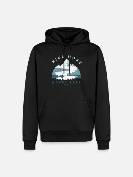 Wandern Wander Wanderer Klettern Bergsteiger - Männer Premium Bio Hoodie - Schwarz