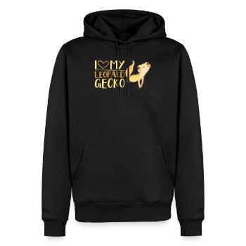 Leoparden Gecko Reptil Eidechse Reptilien - Männer Premium Bio Hoodie - Schwarz - Vorne - Nico (187cm)