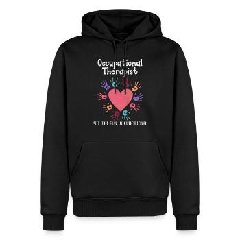 Ergothérapeute Ergothérapeute Ergothérapeute - Sweat à capuche Premium bio Homme - noir - Devant - Nico (187cm)