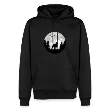 Grand rythme cardiaque de chien de montagne suisse - Sweat à capuche Premium bio Homme - noir - Devant - Nico (187cm)