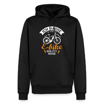 E-Bike - Männer Premium Bio Hoodie - Schwarz - Vorne - Nico (187cm)