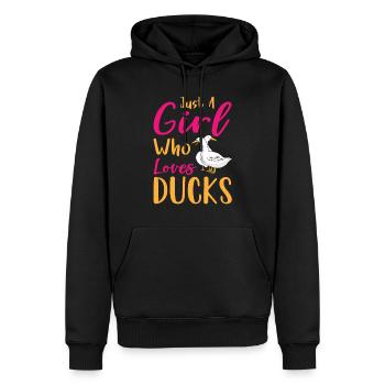Juste une fille qui aime ducks Ente - Sweat à capuche Premium bio Homme - noir - Devant - Nico (187cm)