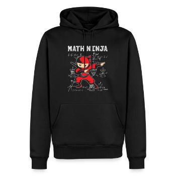 Math Ninja Math Mathématicien Enseignant Étudiant - Sweat à capuche Premium bio Homme - noir - Devant - Nico (187cm)