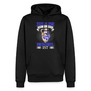 Zuhause ist wo mein Bembel ist Apfelwein - Männer Premium Bio Hoodie - Schwarz - Vorne - Nico (187cm)