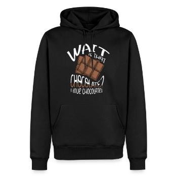 Conception de chocolat pour un amateur de chocolat - Sweat à capuche Premium bio Homme - noir - Devant - Nico (187cm)