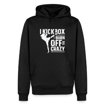 Je kickbox pour brûler le kickboxing fou - Sweat à capuche Premium bio Homme - noir - Devant - Nico (187cm)