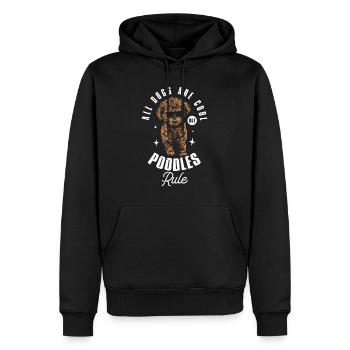 Conception de caniche pour les amateurs de caniches - Sweat à capuche Premium bio Homme - noir - Devant - Nico (187cm)