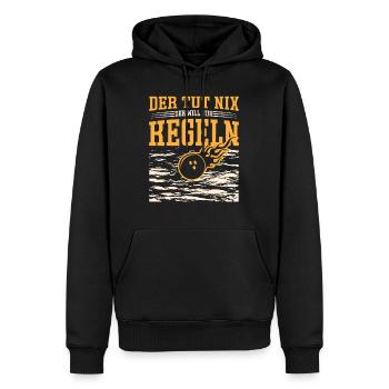 Kegler Der tut nix der will nur Kegeln - Männer Premium Bio Hoodie - Schwarz - Vorne - Nico (187cm)