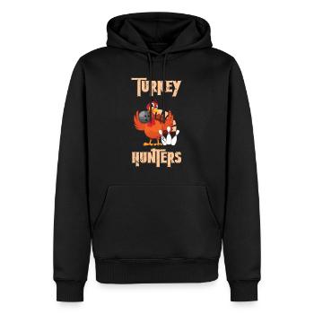 Turkey Hunters Bowler Bowling Thanksgiving - Männer Premium Bio Hoodie - Schwarz - Vorne - Nico (187cm)