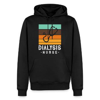 Infirmière pour une infirmière en dialyse - Sweat à capuche Premium bio Homme - noir - Devant - Nico (187cm)