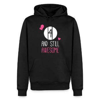 Funny Birthday 4 And Still Awesome - Men’s Premium Organic Hoodie - black - Front - Nico (187cm)