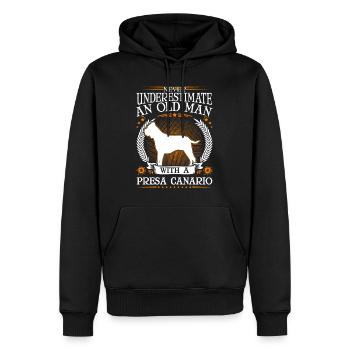 Presa Canario Alter Mann Dogo Canario - Männer Premium Bio Hoodie - Schwarz - Vorne - Nico (187cm)