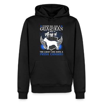 Presa Canario Schutzengel Dogo Canario - Männer Premium Bio Hoodie - Schwarz - Vorne - Nico (187cm)