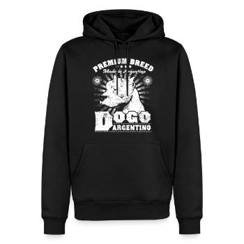 Dogo Argentino - Sweat à capuche Premium bio Homme - noir - Devant - Nico (187cm)