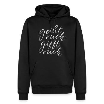 Geiht nich gifft nich Plattdeutsch Spruch - Männer Premium Bio Hoodie - Schwarz - Vorne - Nico (187cm)