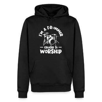 Je suis un batteur créé pour adorer les tambours Schlagzeug - Sweat à capuche Premium bio Homme - noir - Devant - Nico (187cm)