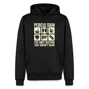 Percussion Batteur Batterie Batterie Schlagzeug - Sweat à capuche Premium bio Homme - noir - Devant - Nico (187cm)