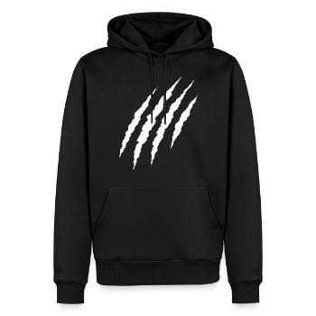 griffe blanche - Sweat à capuche Premium bio Homme - noir - Devant - Nico (187cm)