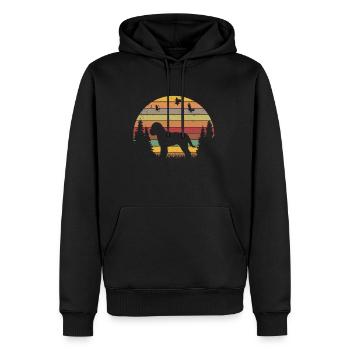 Lagotto Romagnolo Retro Truffle Search Dog Vintage - Men’s Premium Organic Hoodie - black - Front - Nico (187cm)