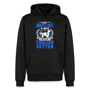 Setter anglais Homme Setter anglais - Sweat à capuche Premium bio Homme - noir - Devant - Nico (187cm)
