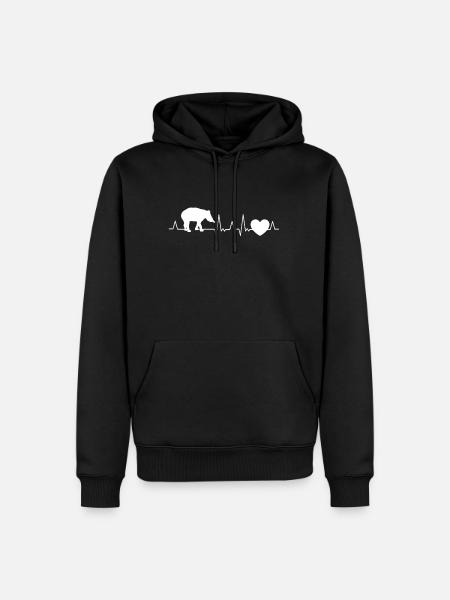 Tapir Heartbeat - Sweat à capuche Premium bio Homme - noir