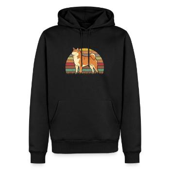 Akita Inu Vintage Shiba Inu Retro - Männer Premium Bio Hoodie - Schwarz - Vorne - Nico (187cm)