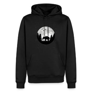 Tapir Mond - Männer Premium Bio Hoodie - Schwarz - Vorne - Nico (187cm)