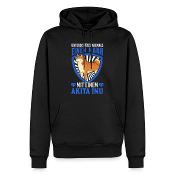 Akita Inu Mann - Männer Premium Bio Hoodie - Schwarz - Vorne - Nico (187cm)