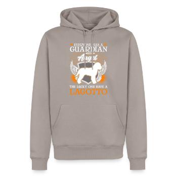 Lagotto Romagnolo Ange Gardien Truffe Recherche Chien - Sweat à capuche Premium bio Homme - taupe - Devant - Nico (187cm)