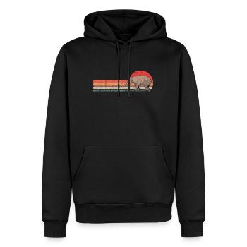 Tapir Retro Lowland Tapir Vintage - Sweat à capuche Premium bio Homme - noir - Devant - Nico (187cm)