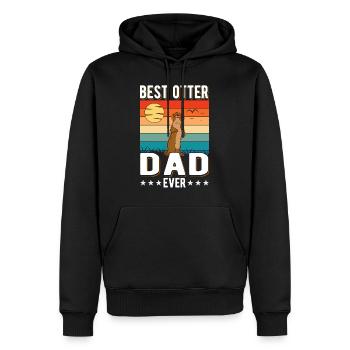 Meilleur papa loutre de tous les temps Loutre de mer - Sweat à capuche Premium bio Homme - noir - Devant - Nico (187cm)